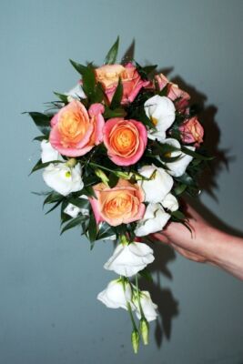 Bukiet ślubny różowo-biały