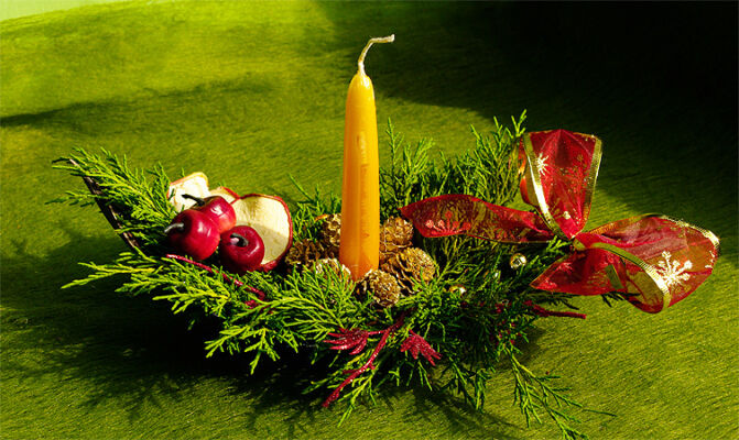 świąteczny stroik na stół