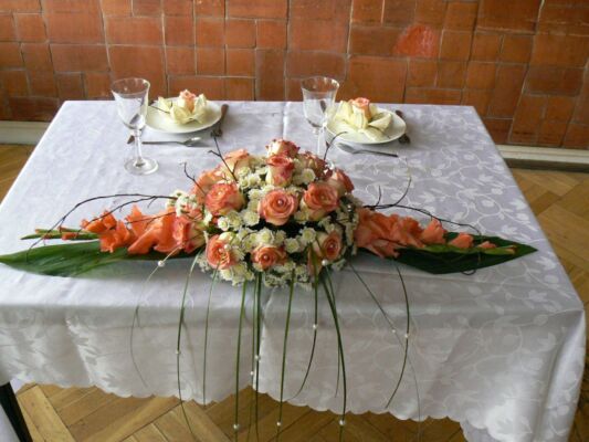 dekoracja weselna na stół